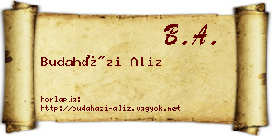 Budaházi Aliz névjegykártya